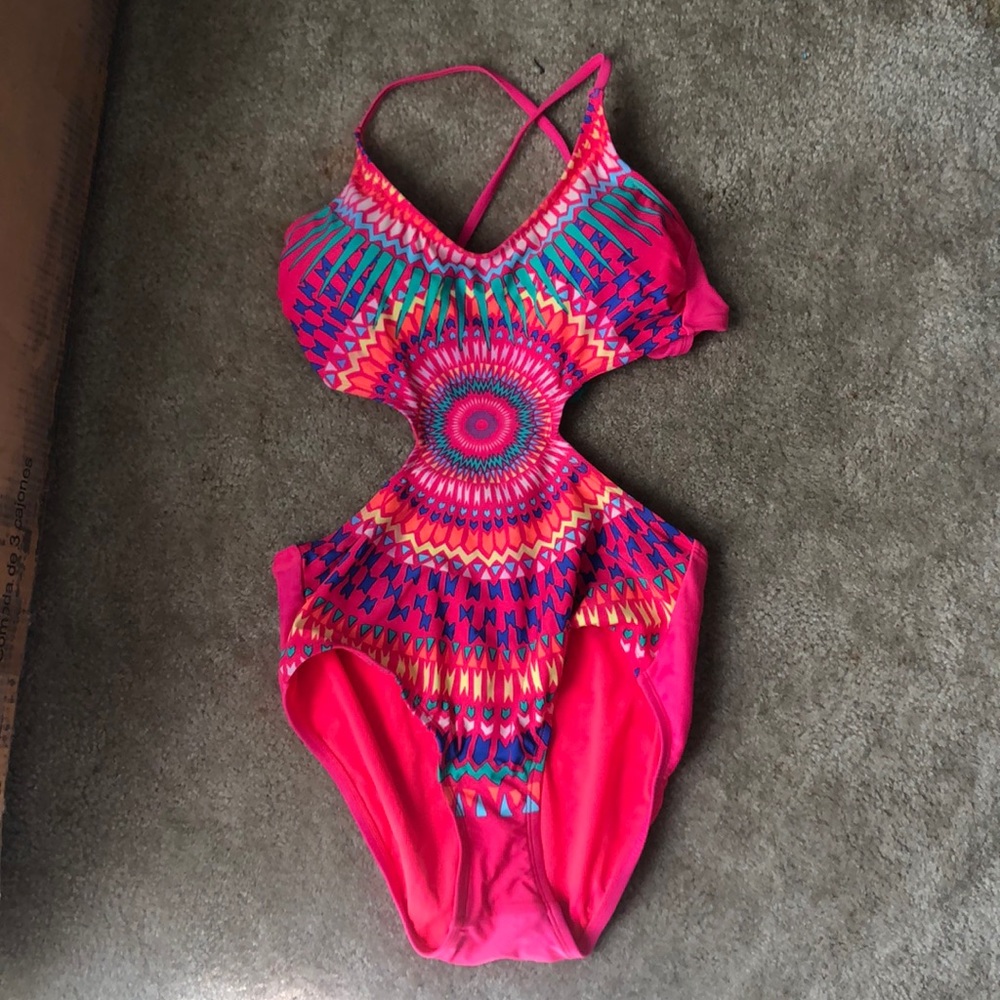 Xhileration One Piece Swimsuit with Cutouts